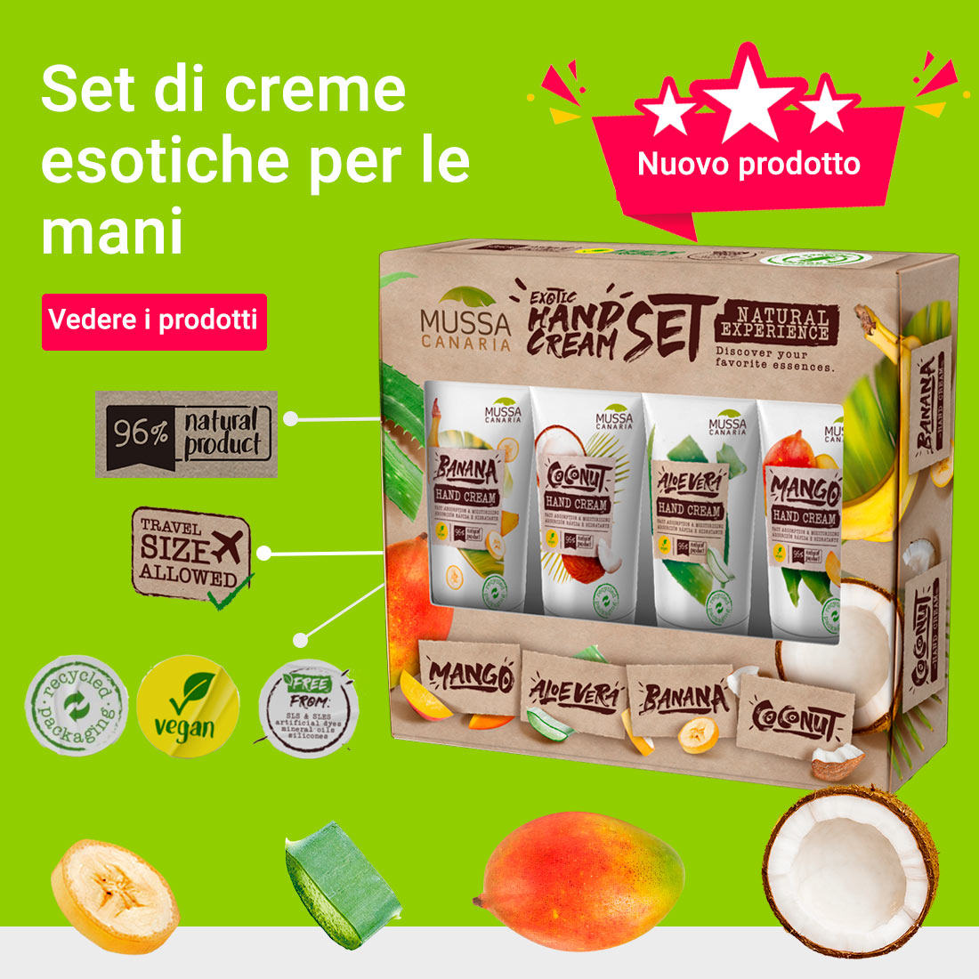 Set di creme
esotiche per le
mani