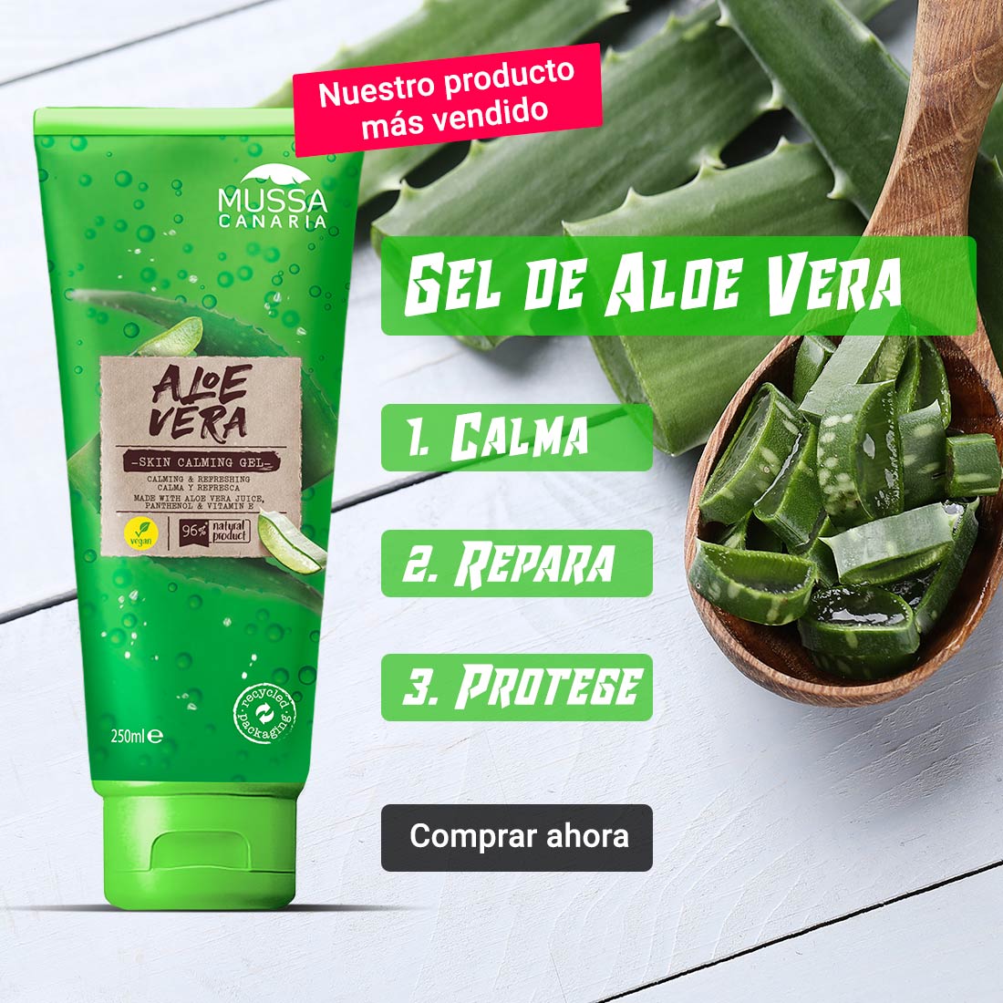 Gel de Aloe Vera 100% natural