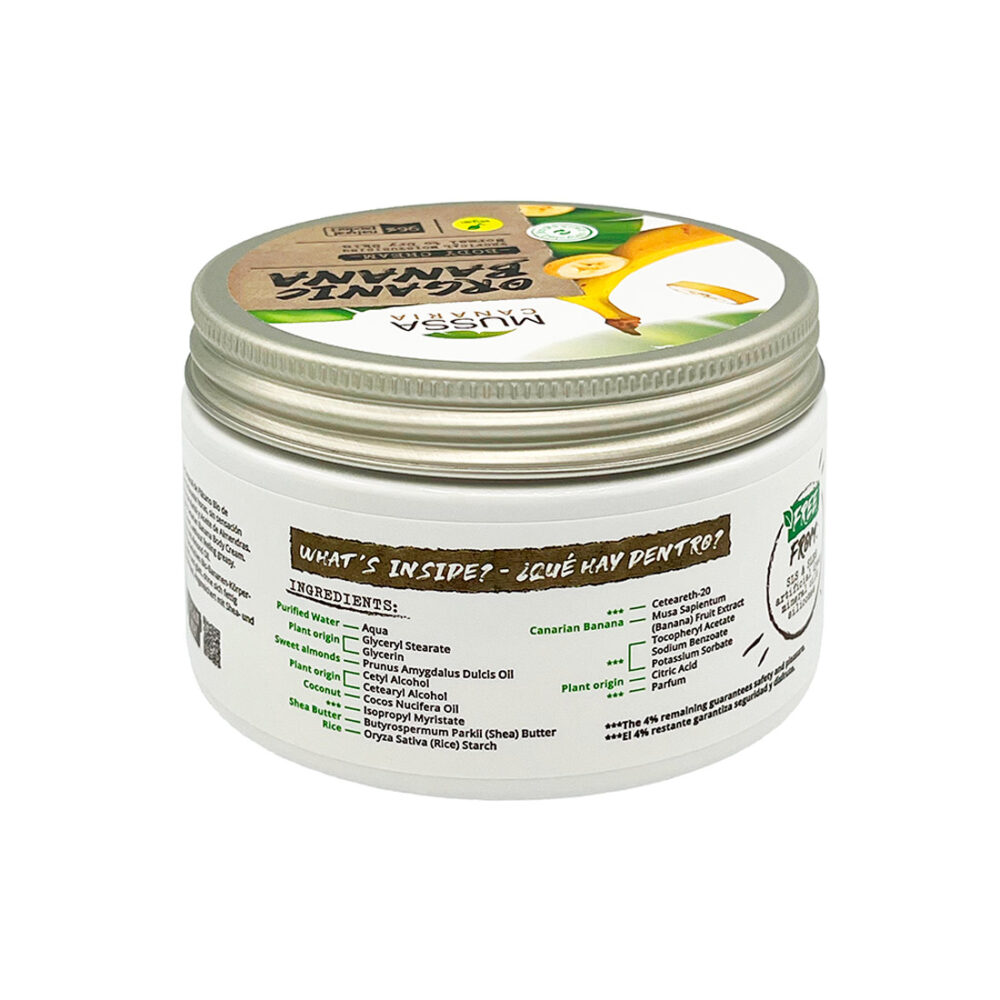 Crema corporal natural vegana de plátano (250ml)