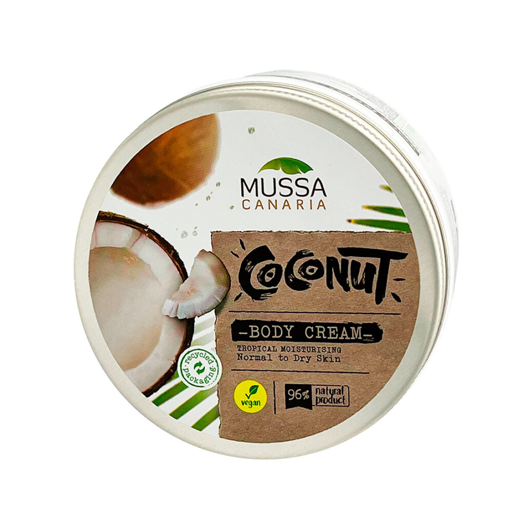 Crema corporal vegana aceite natural de coco y manteca de coco (250ml)