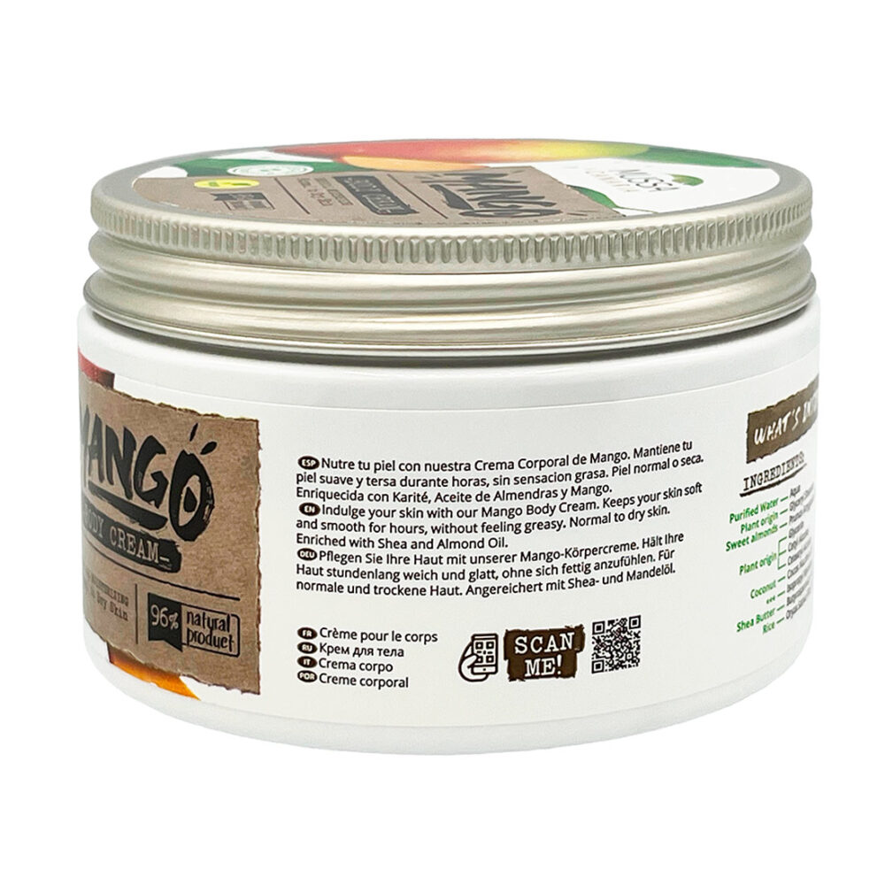 Crema corporal vegana extra hidratante de mango (250ml)